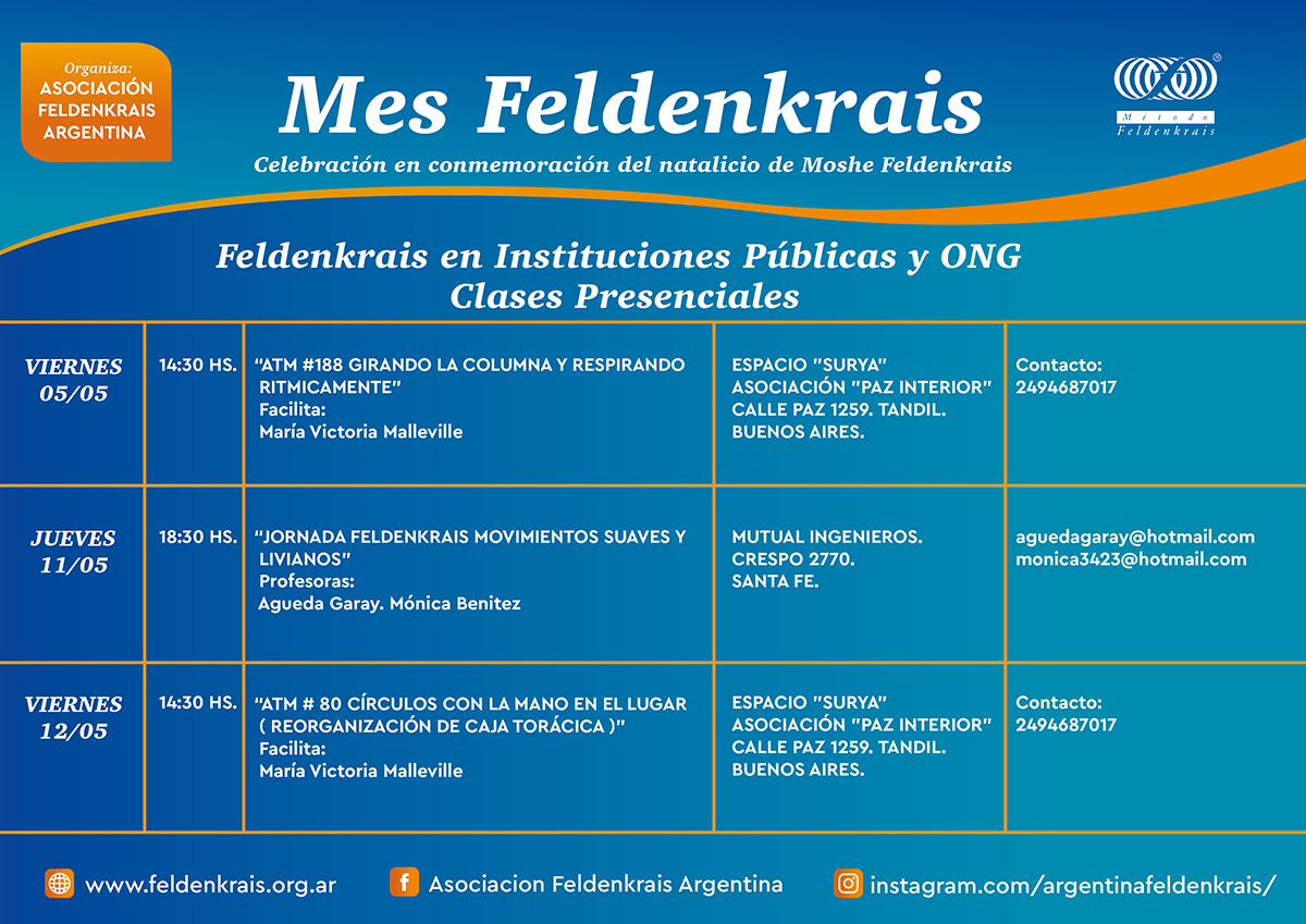 Actividades presenciales Mes Feldekrais 2