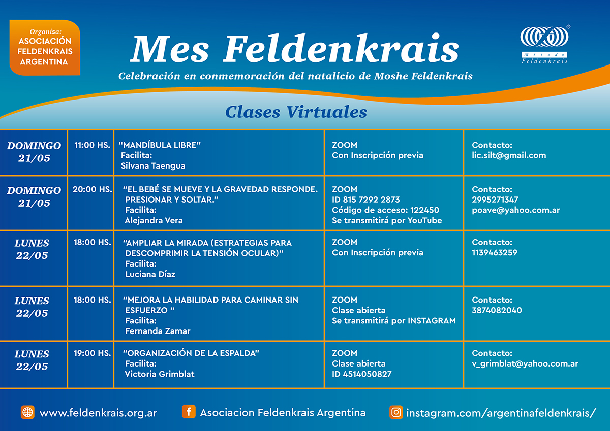 Mes Feldenkrais 2023 - Clases Virtuales