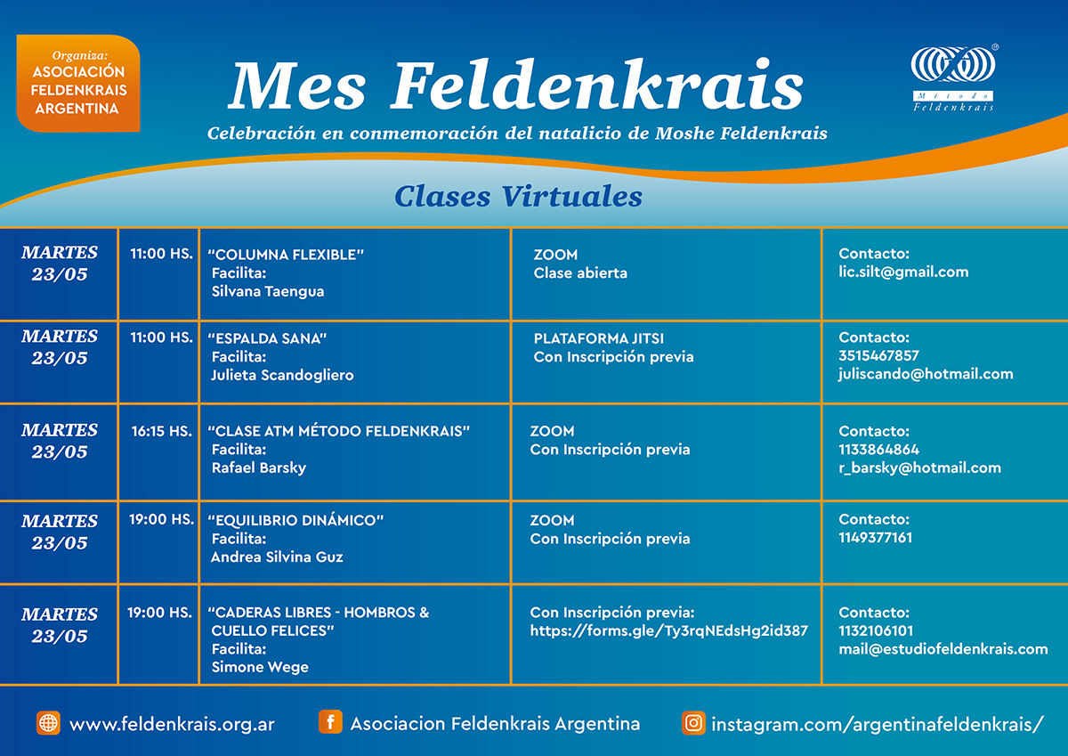 Mes Feldenkrais 2023 - Clases Virtuales